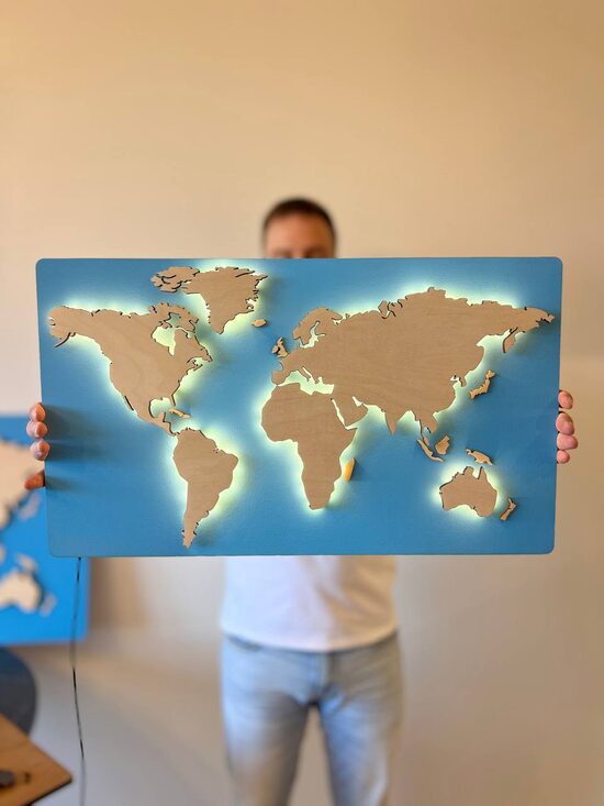 Beleuchtete Weltkarte – Klein